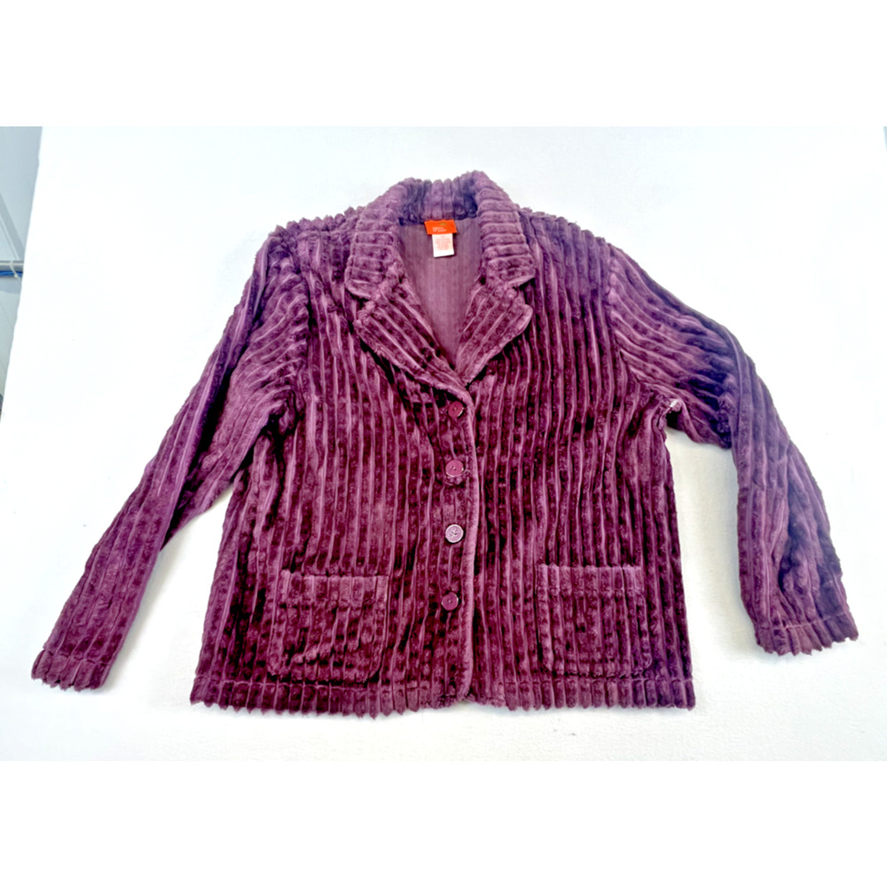 Hearts of Palm Women's Purple‎ Textured Pocket Blazer - Size 10